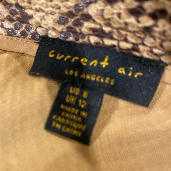 Anthropologie Current Air Brown Snake Print Midi Length Pencil Skirt size 8 - Picture 4 of 6